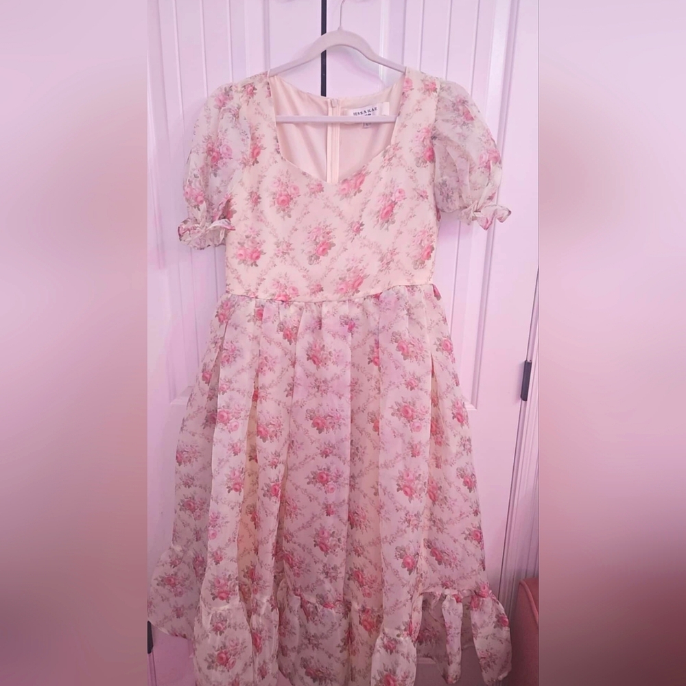 JessaKae Pink and Cream Floral Dress